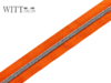1 m metallisierter Reißverschluss tief orange-silber breit inkl. 3 Schieber