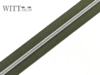 1 m metallisierter Reißverschluss oliv-silber breit inkl. 3 Schieber