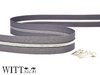 Endlosreißverschluss graphitgrau-silber schmal ab 10cm (ohne Zipper)